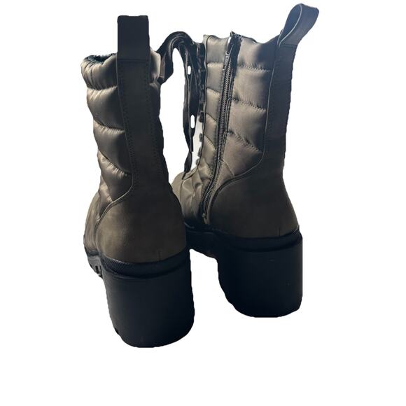 NEW DV DOLVE VITA Size 10 Olive Leather Insulated Quilted Fabric Lace Boot - Picture 2 of 8